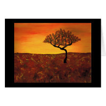 Orange Sky Greeting Cards