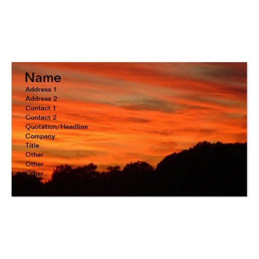 Orange Sky Landscape Business Card