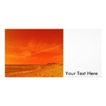 Orange sky Meets Sea photo cards by Debrene Orange sky Meets Sea photo cards