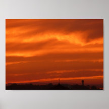 Orange sky over Venice (Venezia), Italy Poster