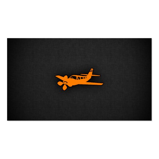 Orange Small Airplane Business Card Templates (back side)