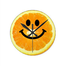 Orange Smiley Face Clock