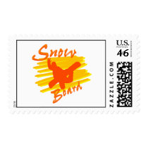 Orange Snow Board Logo Stamp