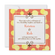 Orange Sorbet Dotty Invitation invitation