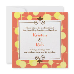 Orange Sorbet Dotty Invitation invitation