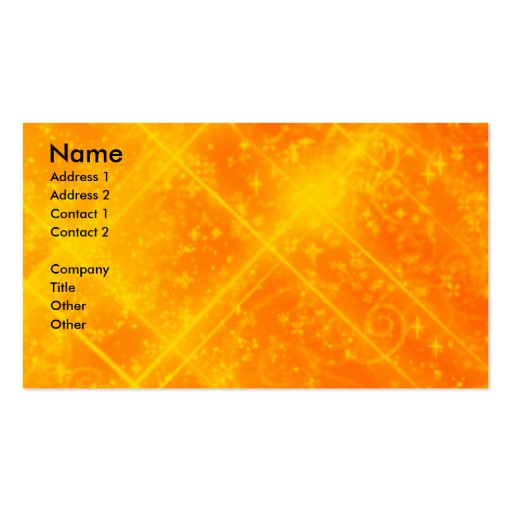 Orange Sparkles Business Card