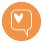 orange speech bubble heart stickers
