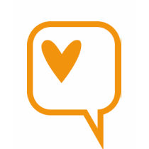 orange speech bubble heart t-shirt