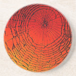 Orange Spider Web Sandstone Coaster