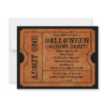 Orange Spider Web Vintage Ticket Invitations
