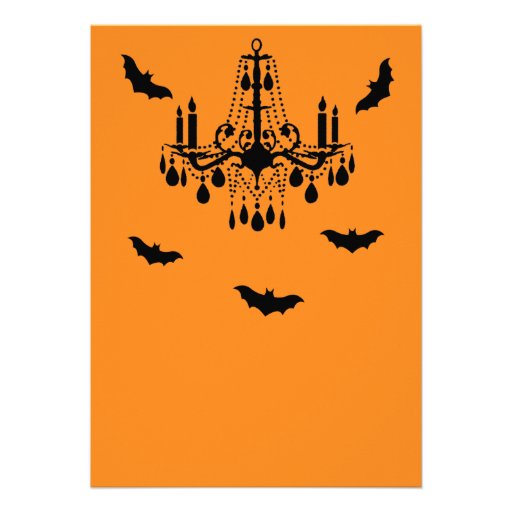Orange Spiders and Lace Wedding Invitation