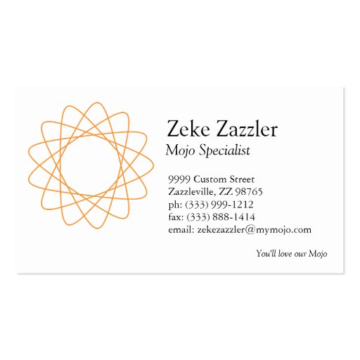 Orange Spirograph Business Card