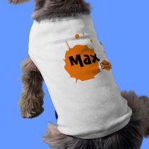 Orange Splatter doggie shirt with bone pet clothing