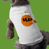 Orange Splatter doggie shirt with bone pet clothing