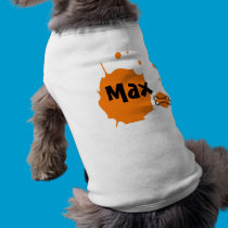 Orange Splatter doggie shirt with bone pet clothing