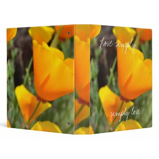 Orange Spring Flowers binder
