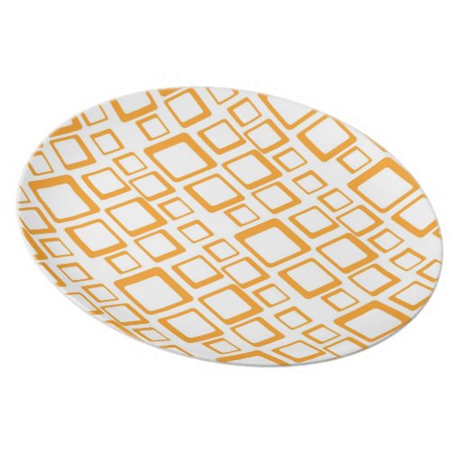 Orange Squares Plate Zazzle