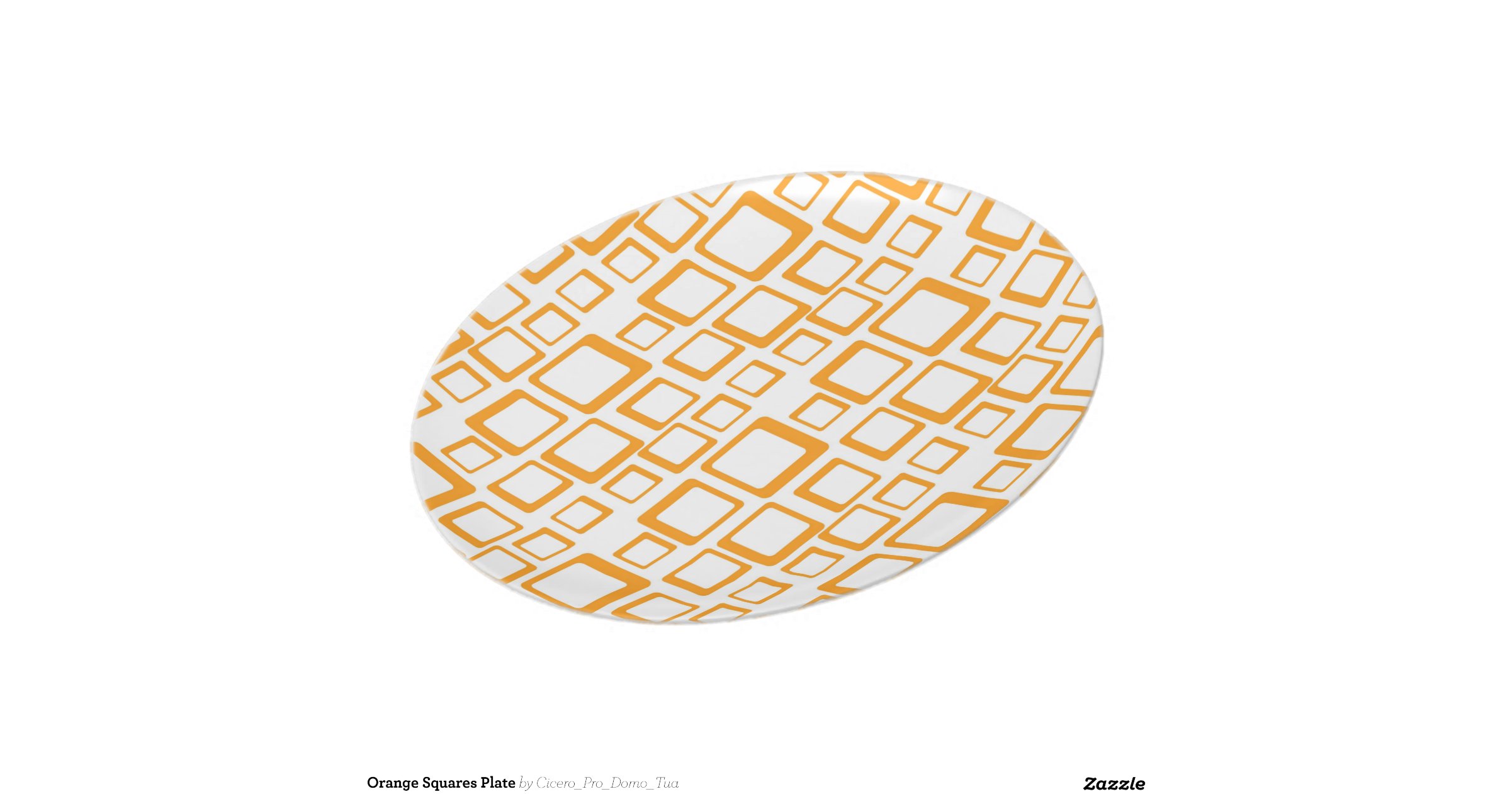 Orange Squares Plate Zazzle