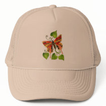 Orange Stained Glass Butterfly Hat