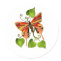 Orange Stained Glass Butterfly Sticker by towalj Orange Stained Glass Butterfly Sticker