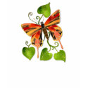 Orange Stained Glass Butterfly T-Shirt by towalj Orange Stained Glass Butterfly T-Shirt