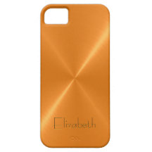 Orange Stainless Steel Metal Look iPhone 5 Covers