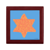 Orange Star of David keepsake box gift boxes