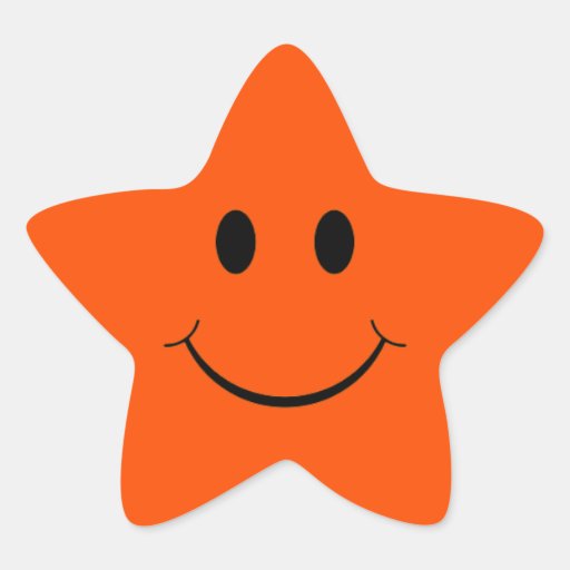 Orange Star Smiley Face Stickers Zazzle