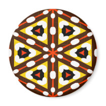 Orange Star Yellow Triangles Pattern Magnet magnets
