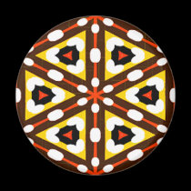 Orange Star Yellow Triangles Pattern Magnet by Rajee1 Orange Star Yellow Triangles Pattern Magnet