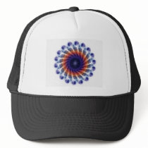 Orange Starfish Blue Ocean Kaleidoscope Art 1 hats