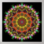 Orange Starflower  kaleidoscope Posters