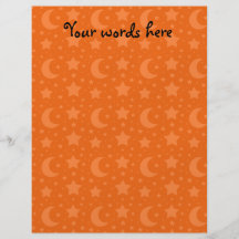 orange stars and moon patterns flyer design