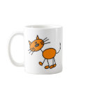 Orange Stick Figure Cat Mug by stick_figures Orange Stick Figure Cat Mug