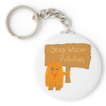 orange stop water pollution key chains