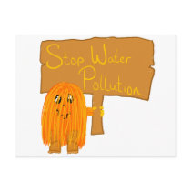 orange stop water pollution postcards