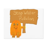 orange stop water pollution post card