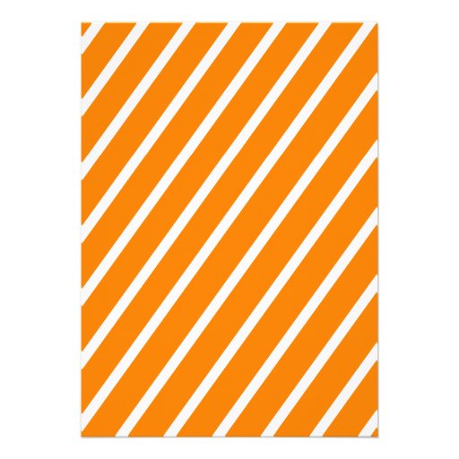 Orange Stripe with Floral Accent Wedding Custom Invite
