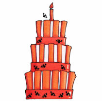 Orange Striped bats Cake Photo Sculpture
