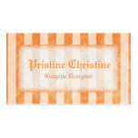 Orange Striped Border Business Cards business cards