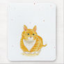 Orange striped cat - feet folded under - fun art mouse pad