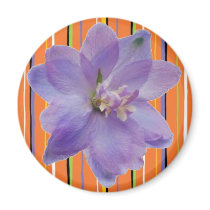 Orange Stripes - Lavender Flower magnets