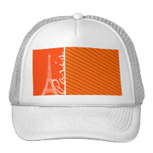 Orange Stripes; Paris Mesh Hat