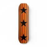 Orange Stripes & Stars Deck Skate Board Decks