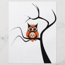 Orange Sugar Skull Owl in Tree Flyer