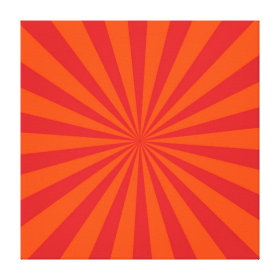 Orange Sun Burst Sun Rays Pattern Stretched Canvas Print