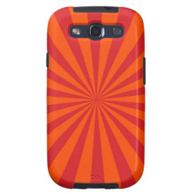 Orange Sun Burst Sun Rays Pattern Samsung Galaxy S3 Cases