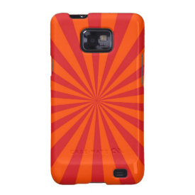 Orange Sun Burst Sun Rays Pattern Samsung Galaxy SII Cover