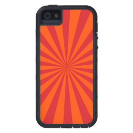 Orange Sun Burst Sun Rays Pattern iPhone 5/5S Cases