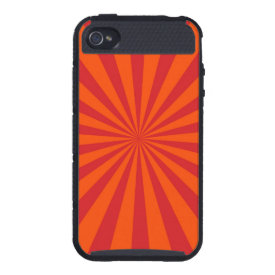 Orange Sun Burst Sun Rays Pattern iPhone 4/4S Covers